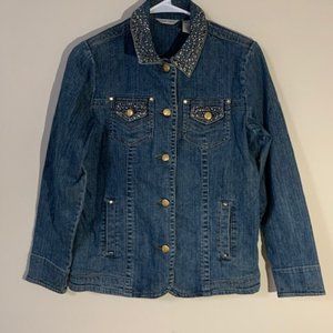 Laura Ashely Bedazzled Jean Jacket